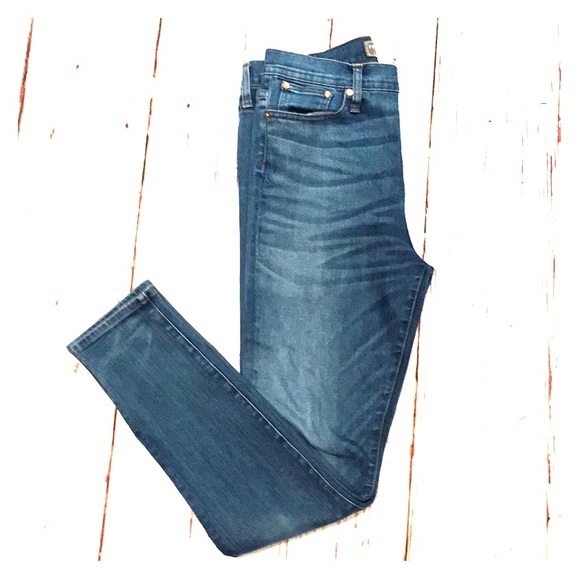 J Crew Point Sur Skinny Jeans w/ Whiskering, sz 31 - Picture 2 of 9